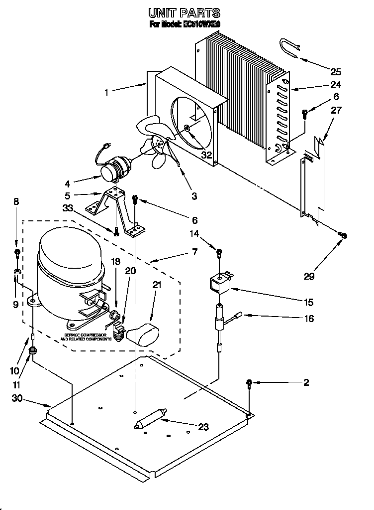 Whirlpool EC510WXE0 unit diagram
