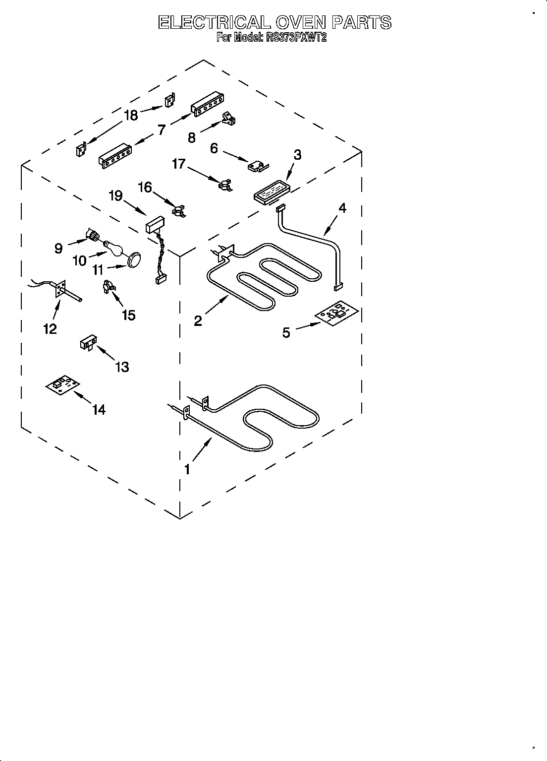 Whirlpool RS373PXWT2 electrical oven diagram