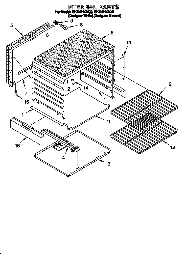 Whirlpool SF312PEWQ0 internal diagram