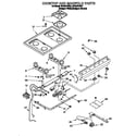 Whirlpool SF312PEWQ1 cooktop and manifold diagram