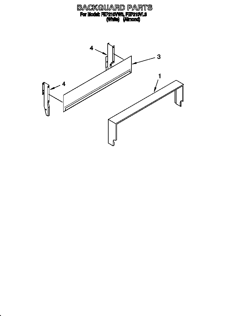 Whirlpool FEP210VL6 backguard diagram