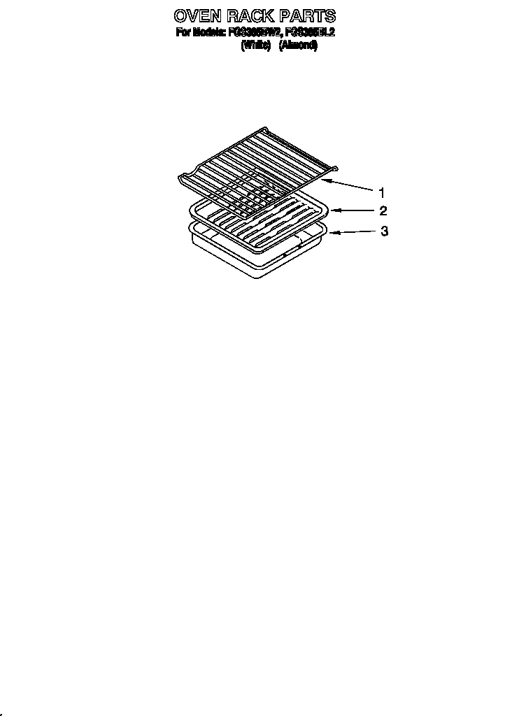 Roper FGS385BL2 oven rack diagram