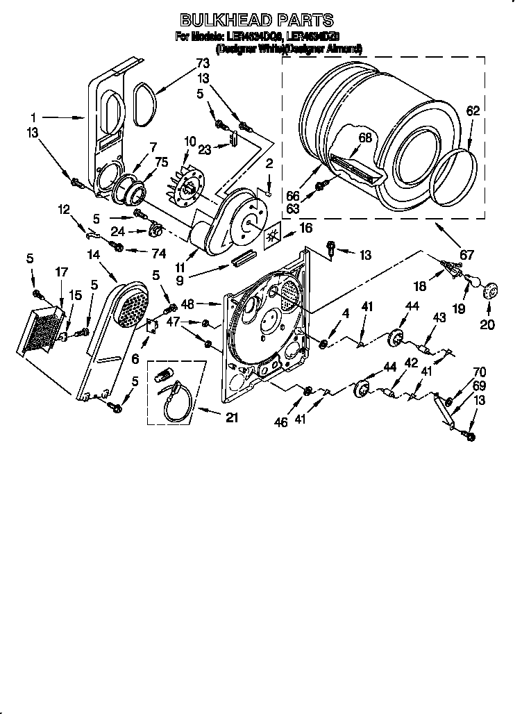 Whirlpool LER4634DQ0 bulkhead diagram