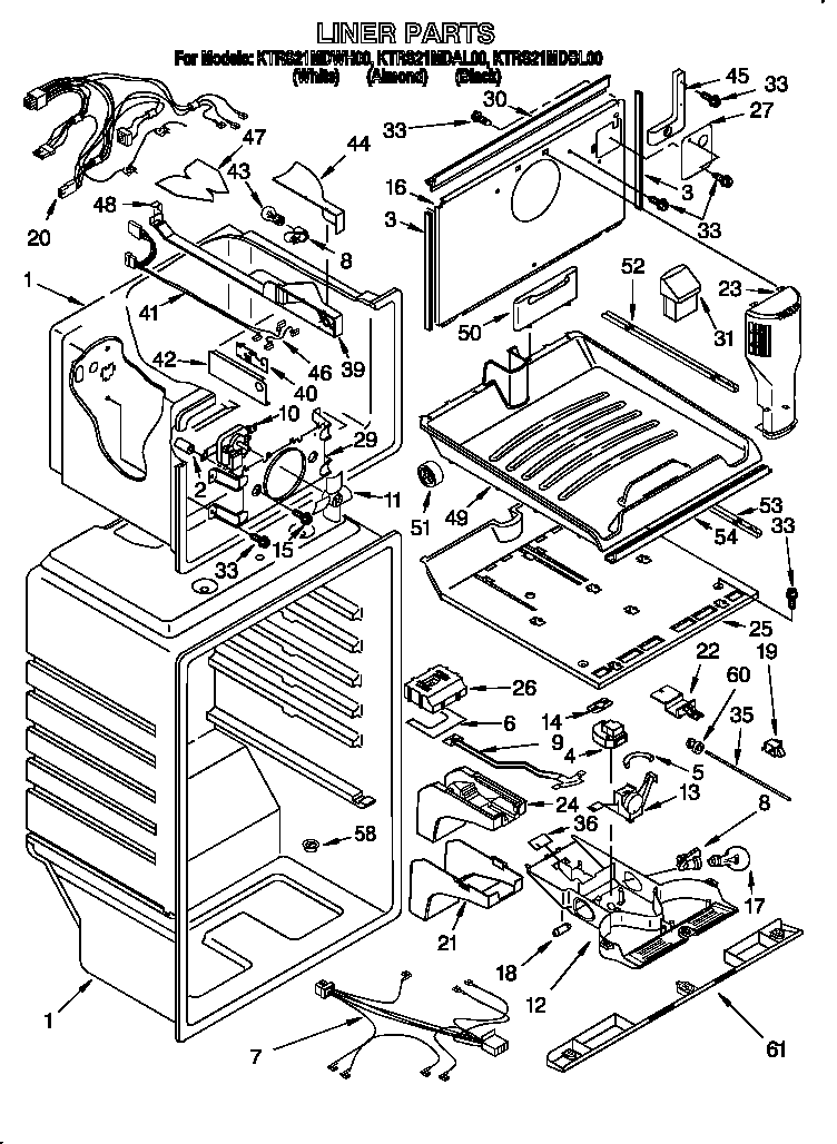 KitchenAid KTRS21MDBL00 liner diagram