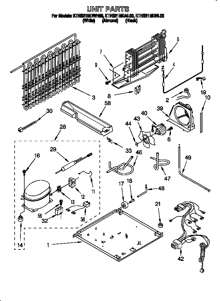 KitchenAid KTRS21MDBL00 unit diagram