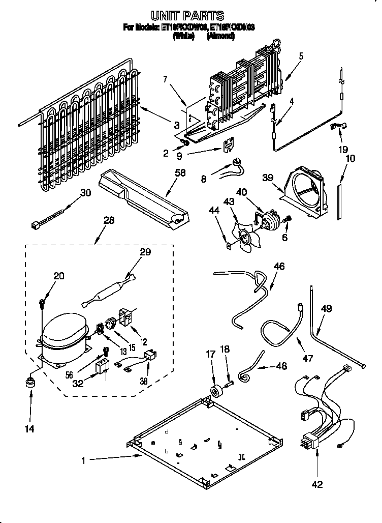 Whirlpool ET18PKXDN03 unit diagram