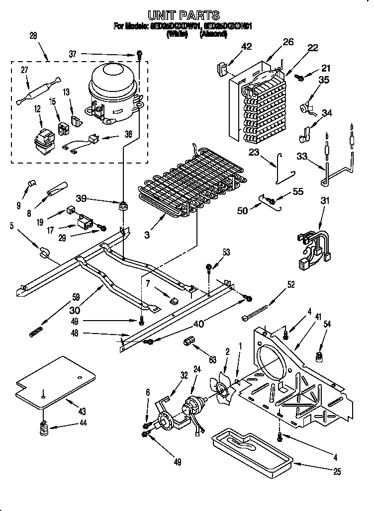 Whirlpool 8ED25DQXDW01 unit diagram