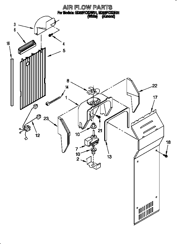 Whirlpool ED22PKXDN01 air flow diagram