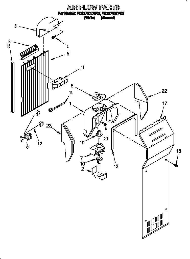 Whirlpool ED22PSXDW02 air flow diagram