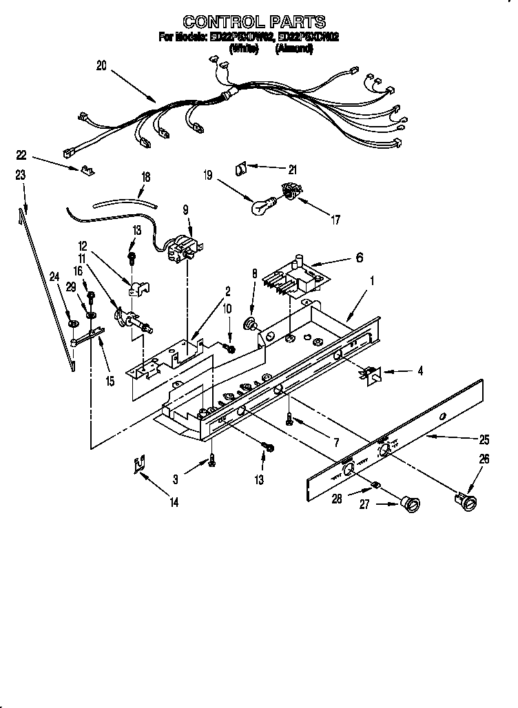 Whirlpool ED22PSXDW02 control diagram