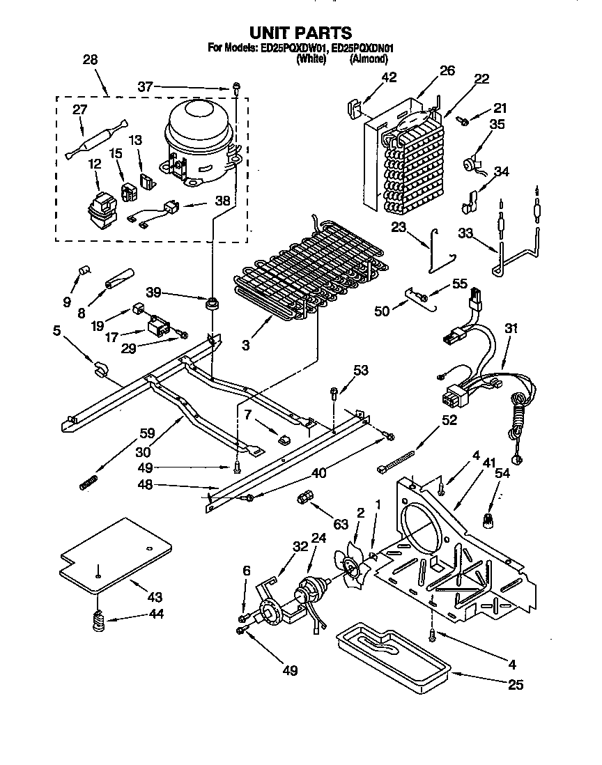 Whirlpool ED25PQXDW01 unit diagram