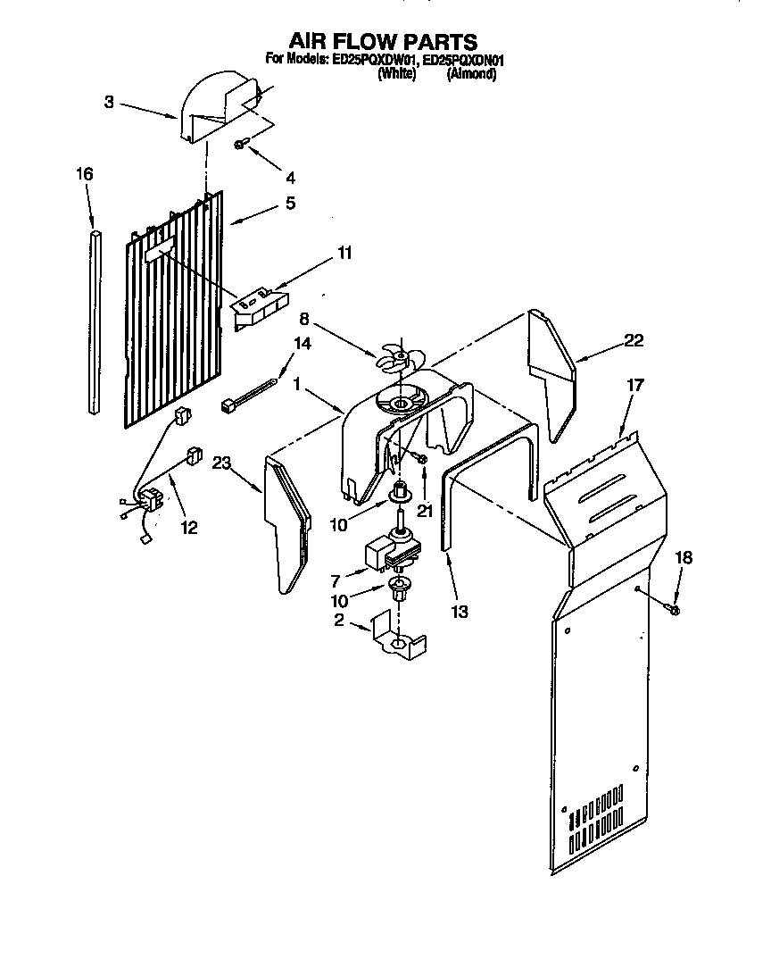Whirlpool ED25PQXDW01 air flow diagram