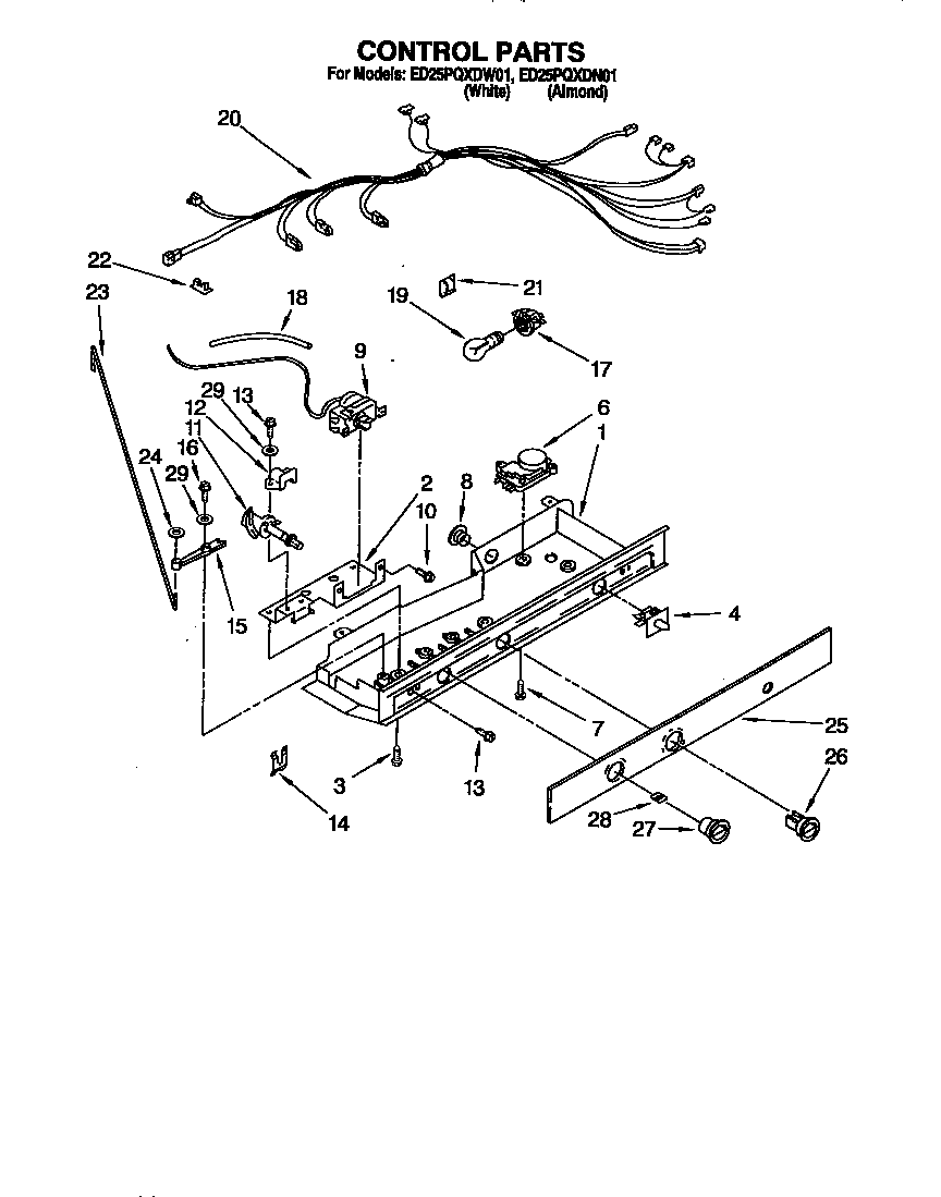 Whirlpool ED25PQXDW01 control diagram
