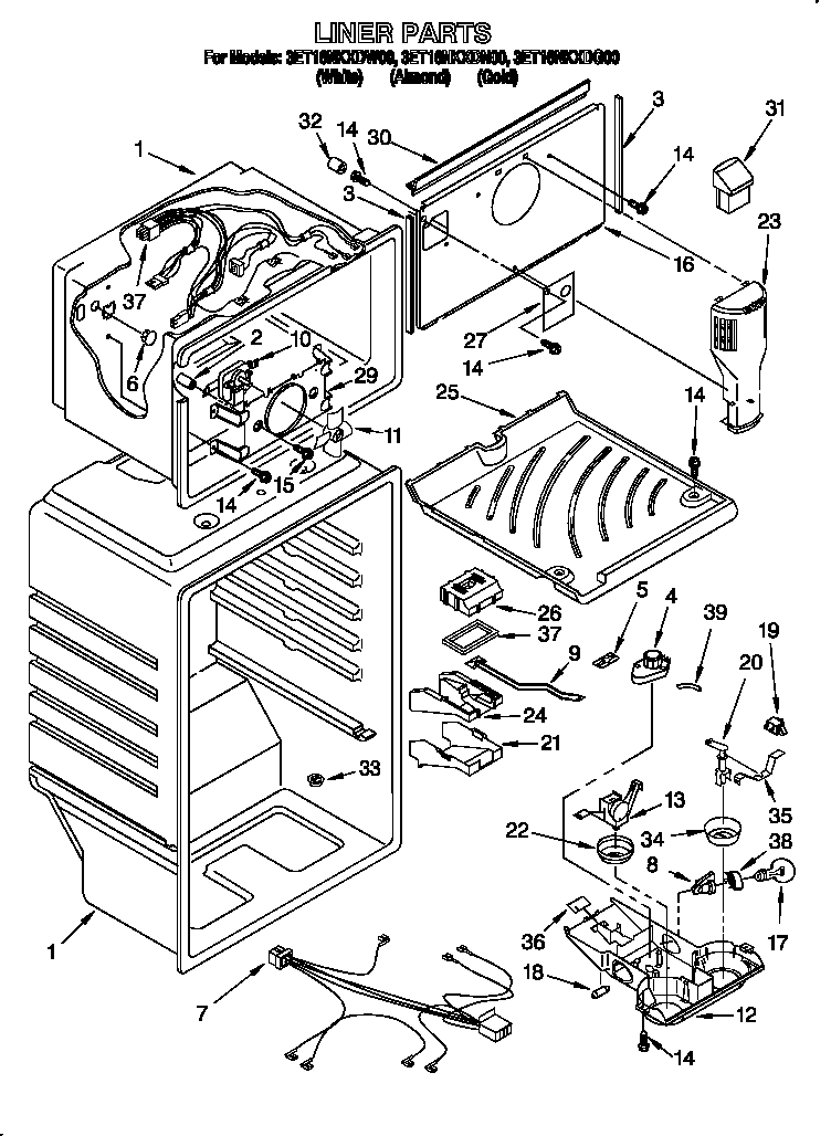 Whirlpool 3ET16NKXDG00 liner diagram