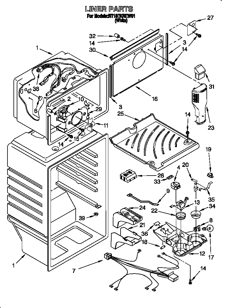 Roper RT18EKREW01 liner diagram