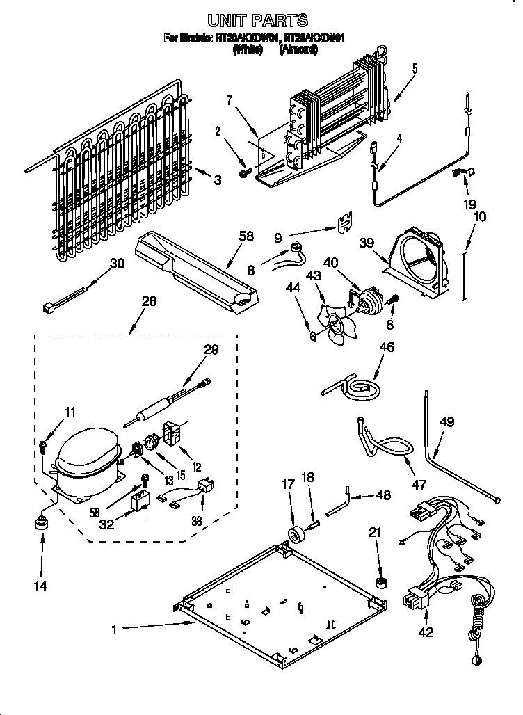 Roper RT20AKXDW01 unit diagram