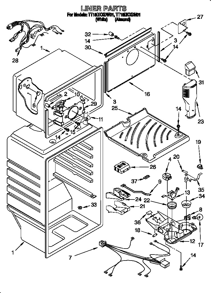 Estate TT18DKXDW01 liner diagram