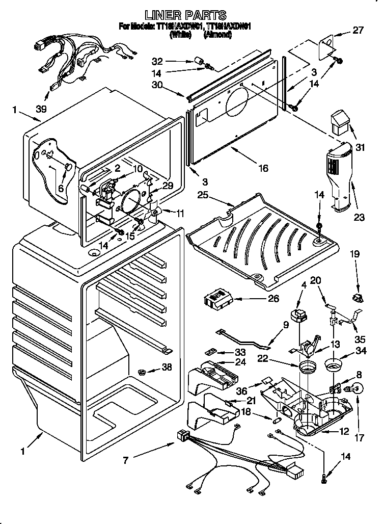 Estate TT18HAXDW01 liner diagram