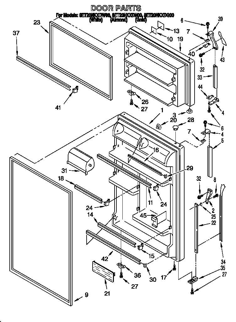 Whirlpool 8ET20NKXDG00 door diagram