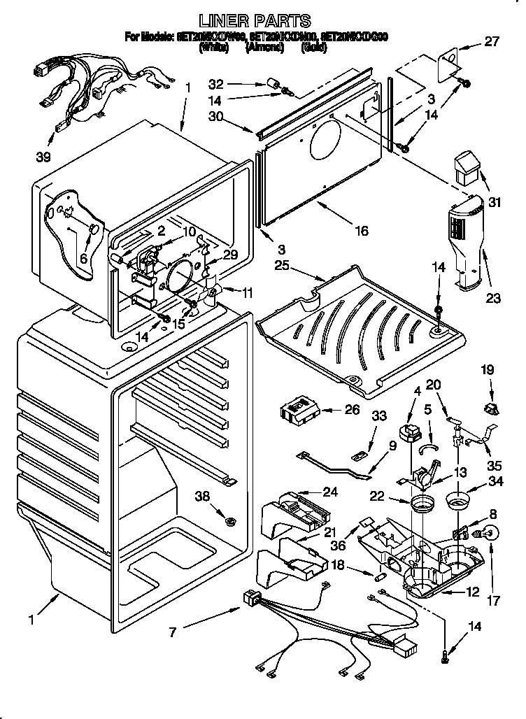Whirlpool 8ET20NKXDG00 liner diagram