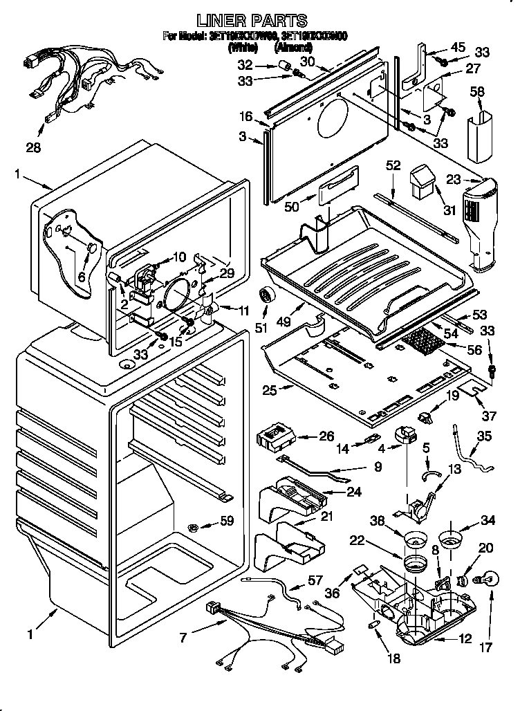 Whirlpool 3ET19DKXDW00 liner diagram