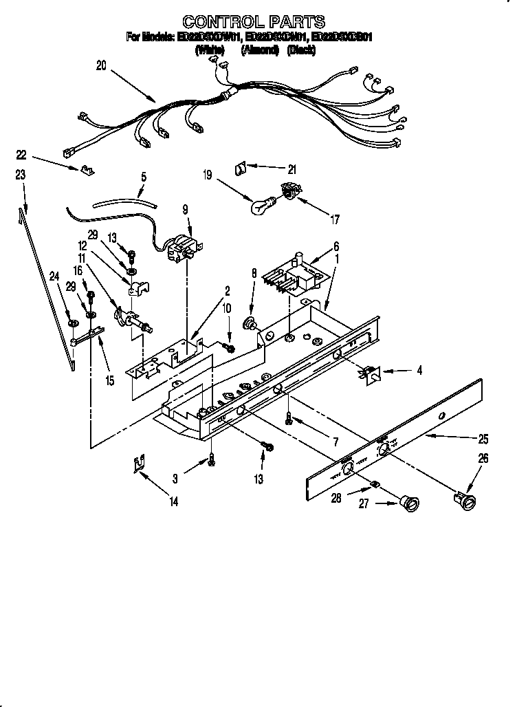 Whirlpool ED22DSXDN01 control diagram