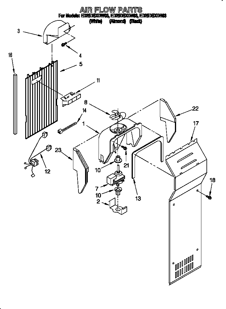 Whirlpool ED25DSXDB03 air flow diagram