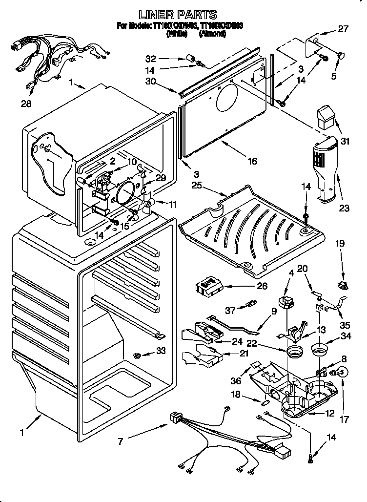 Estate TT18DKXDW03 liner diagram
