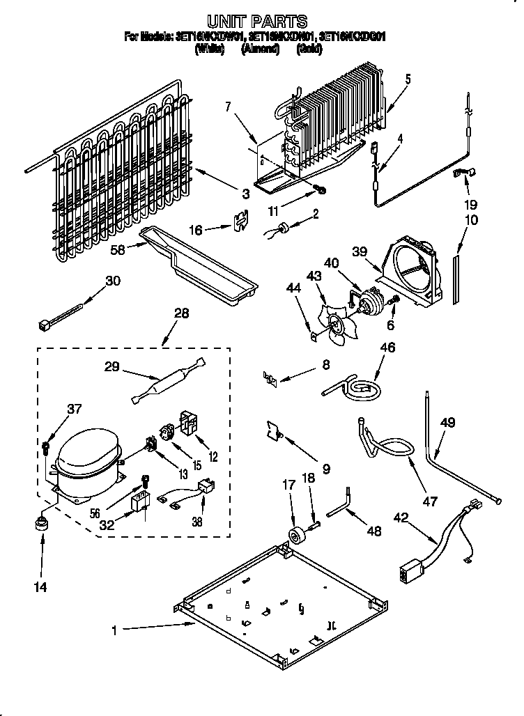 Whirlpool 3ET16NKXDW01 unit diagram