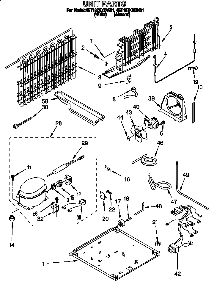 Whirlpool 4ET18ZKXDN01 unit diagram