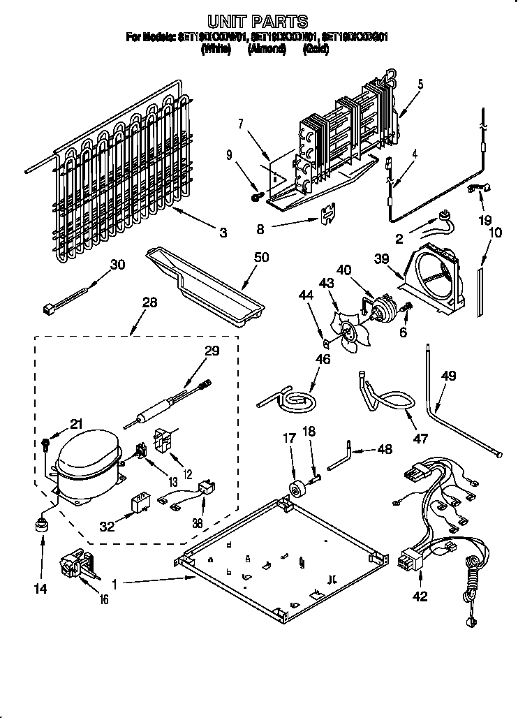 Whirlpool 8ET19DKXDG01 unit diagram