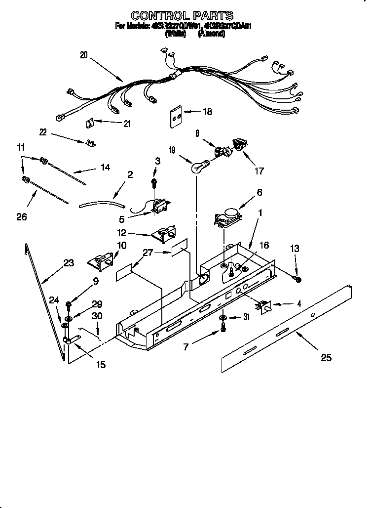 KitchenAid 4KSRS27QDA01 control diagram
