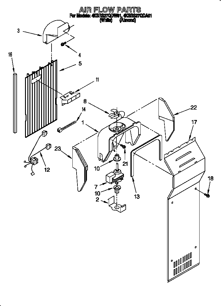 KitchenAid 4KSRS27QDA01 air flow diagram