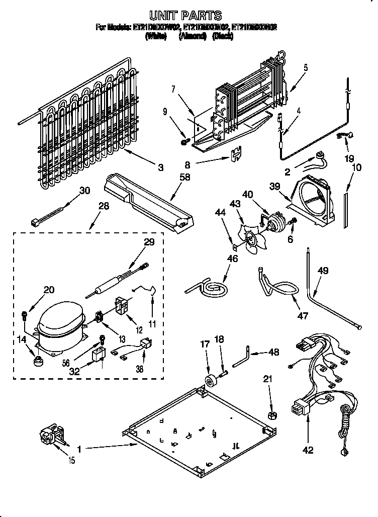 Whirlpool ET21DMXDB02 unit diagram