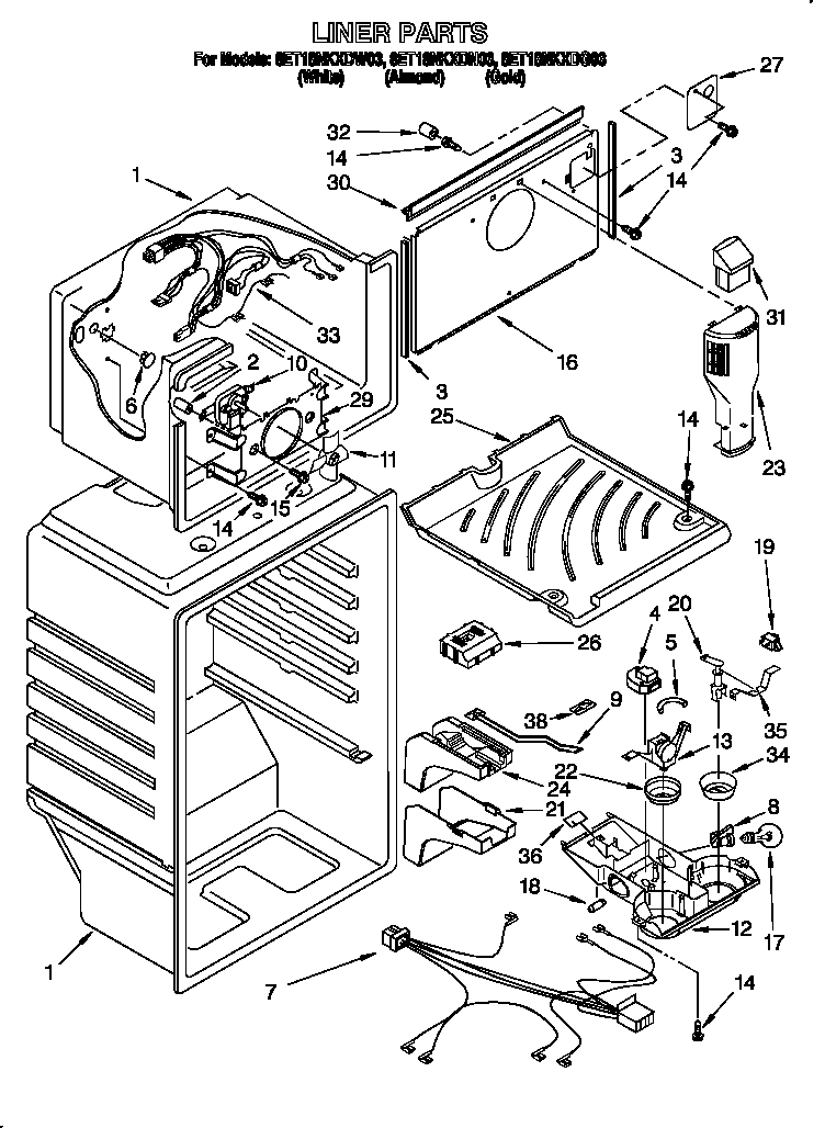 Whirlpool 8ET18NKXDW03 liner diagram