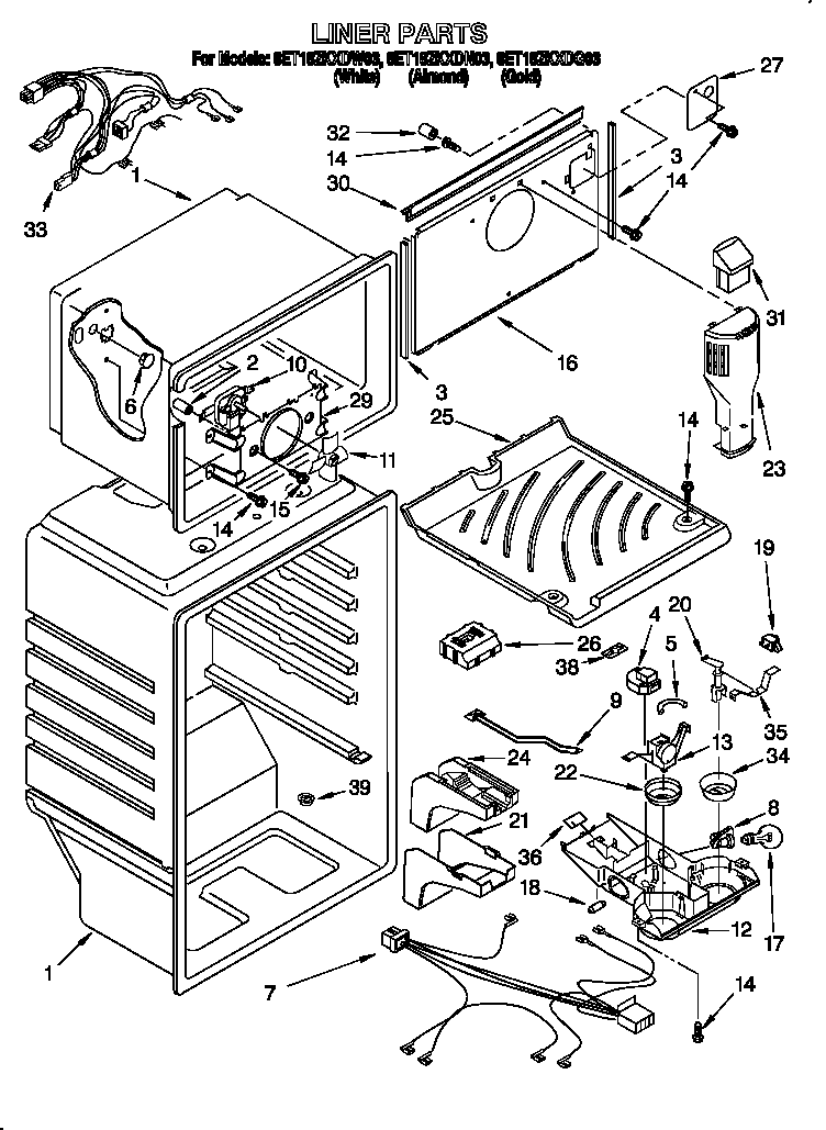 Whirlpool 8ET18ZKXDN03 liner diagram