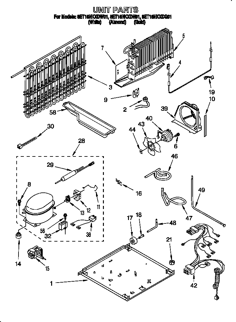 Whirlpool 8ET16NKXDW01 unit diagram