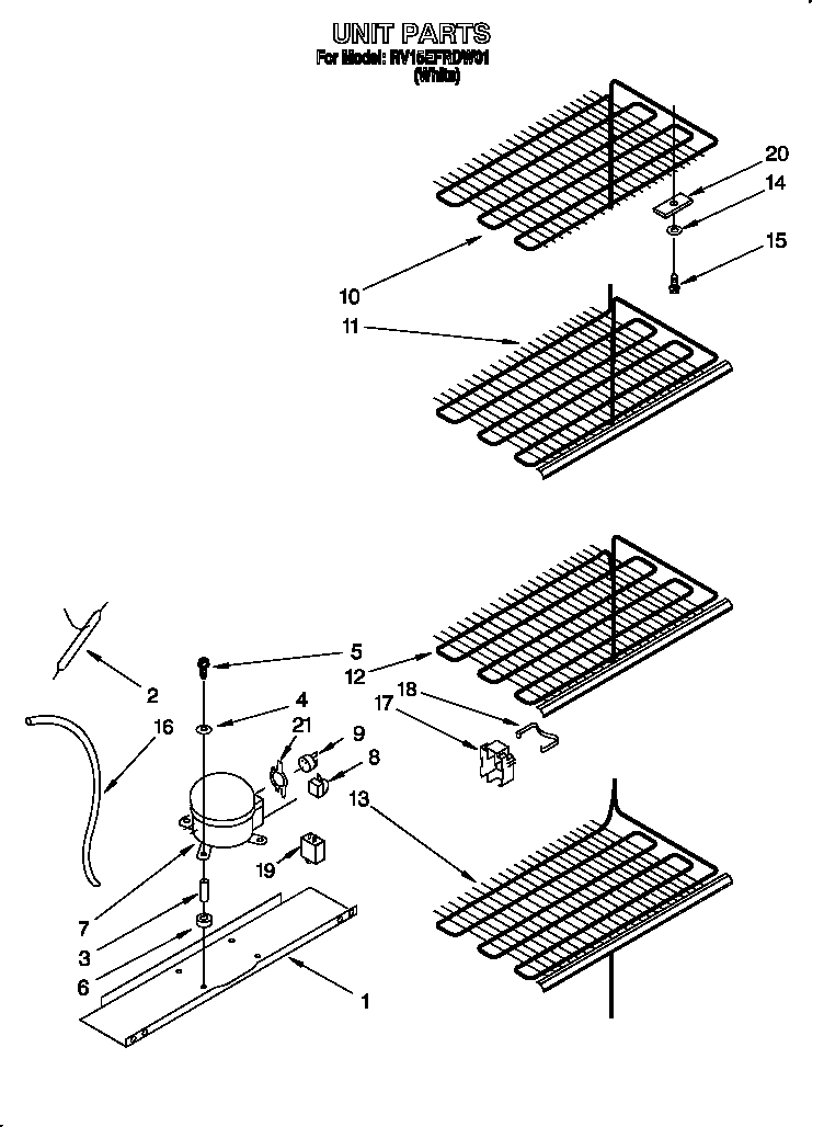 Roper RV15EFRDW01 unit diagram