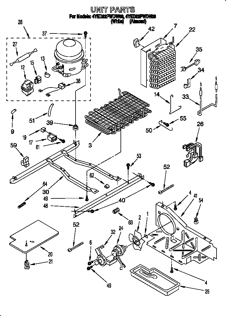 Whirlpool 4YED22PWDN00 unit diagram