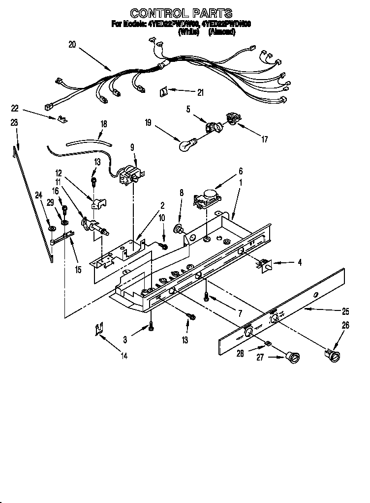 Whirlpool 4YED22PWDN00 control diagram