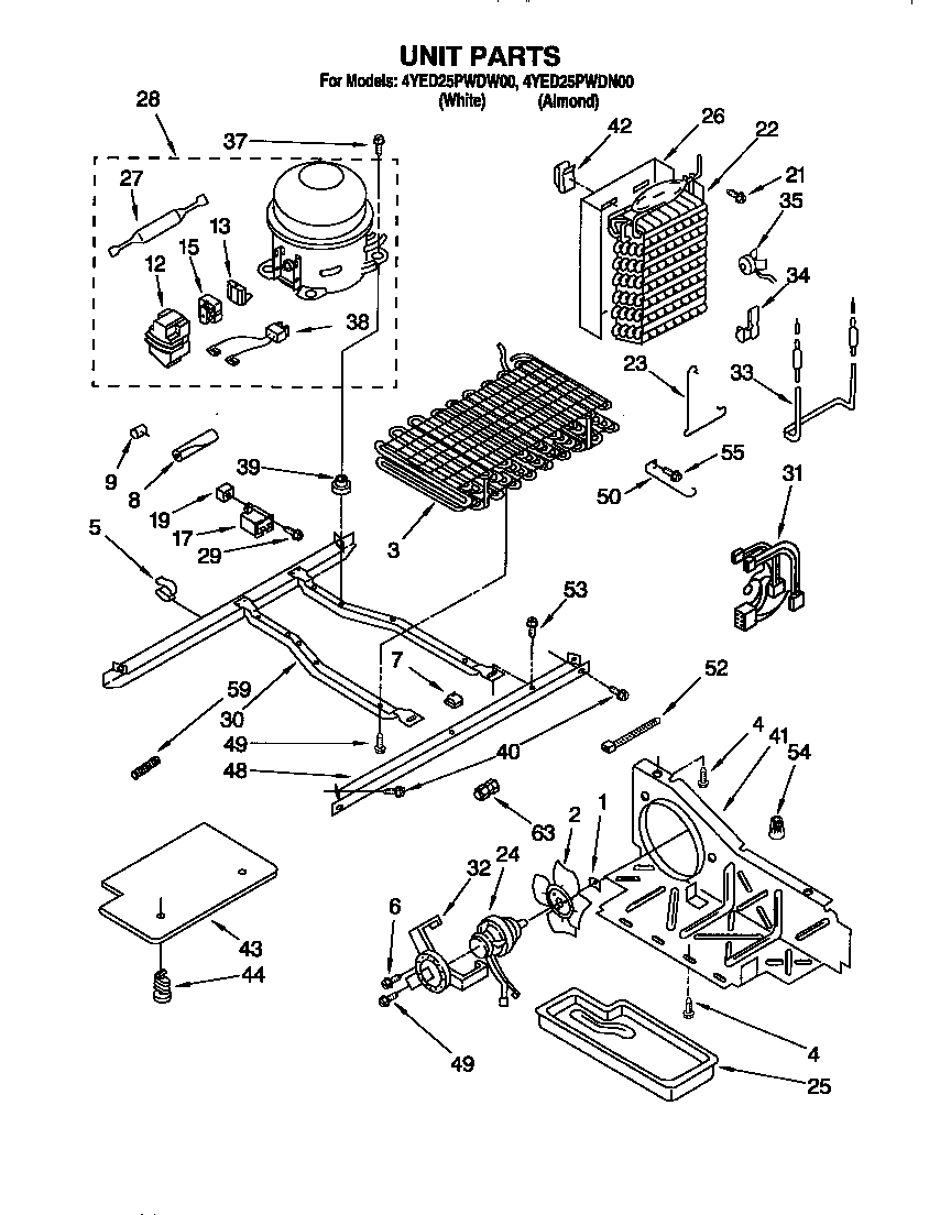 Whirlpool 4YED25PWDW00 unit diagram