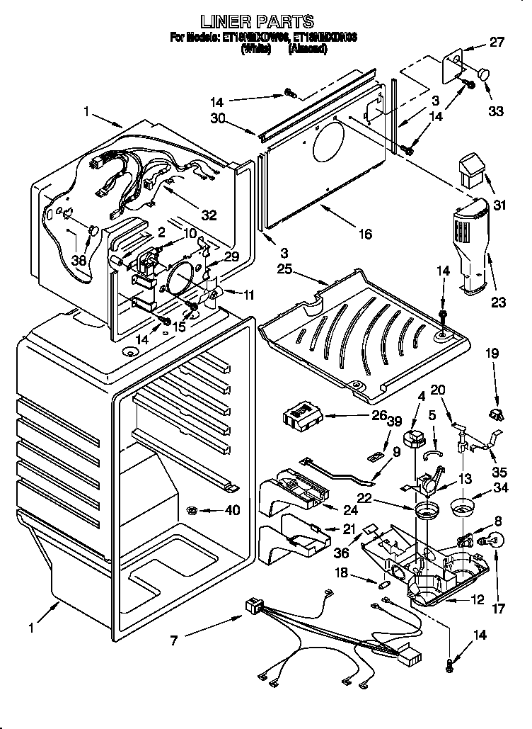 Whirlpool ET18NMXDN06 liner diagram