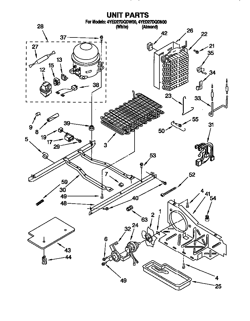 Whirlpool 4YED27DQDN00 unit diagram
