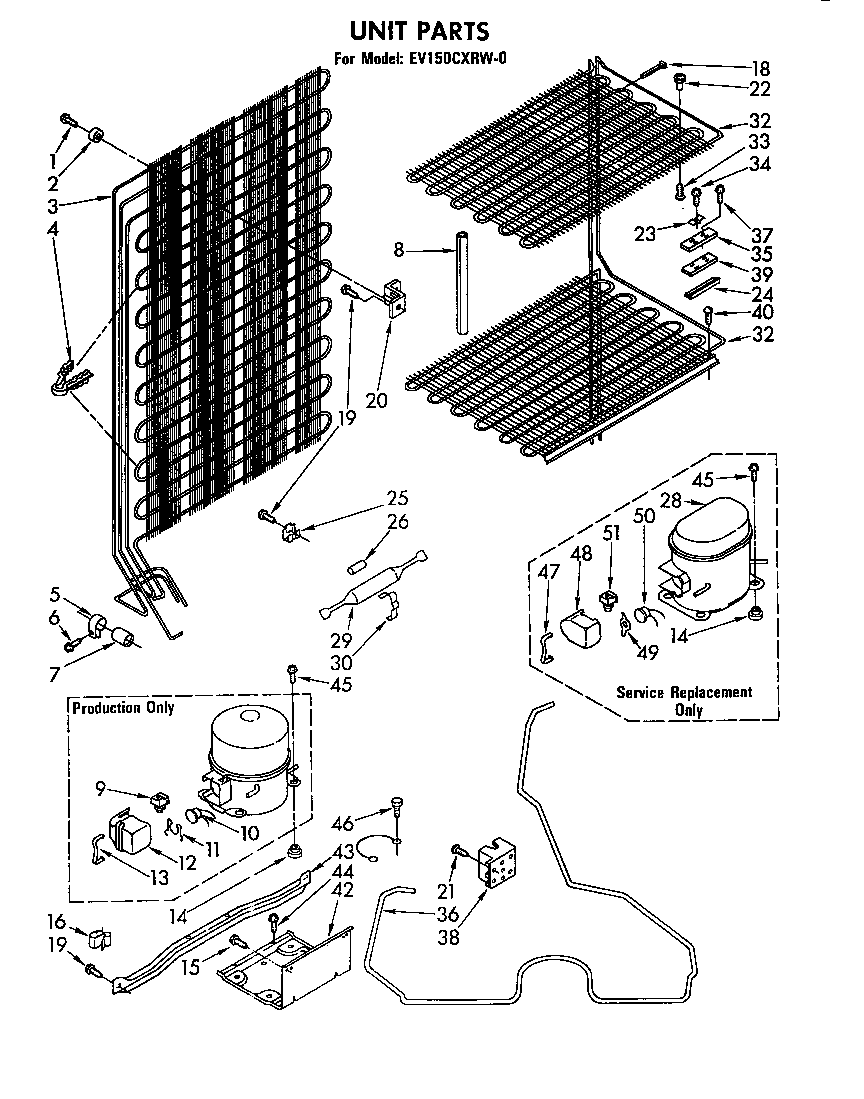 Whirlpool EV150CXRW0 unit diagram