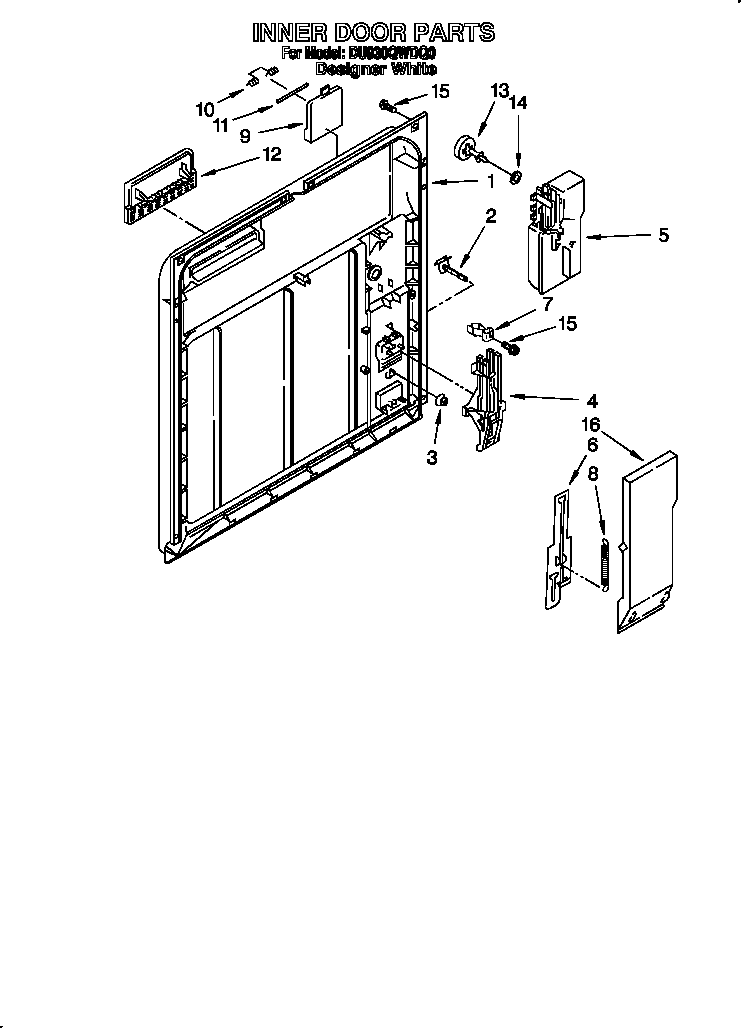 Whirlpool DU930QWDQ0 inner door diagram