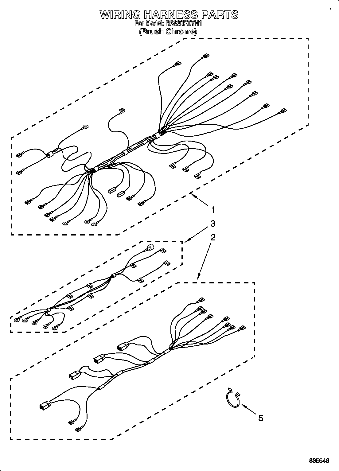 Whirlpool RS630PXYH1 wiring harness diagram