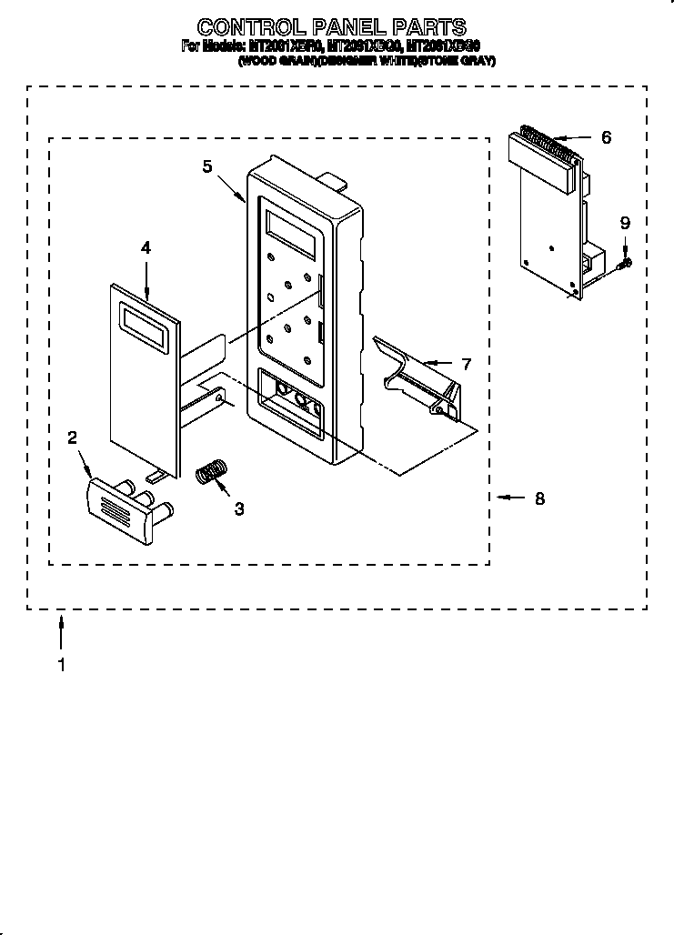 Whirlpool MT2081XBQ0 control panel diagram