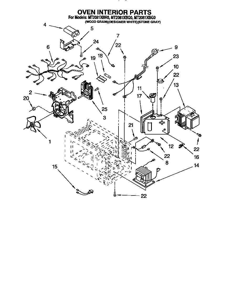 Whirlpool MT2081XBQ0 oven interior diagram