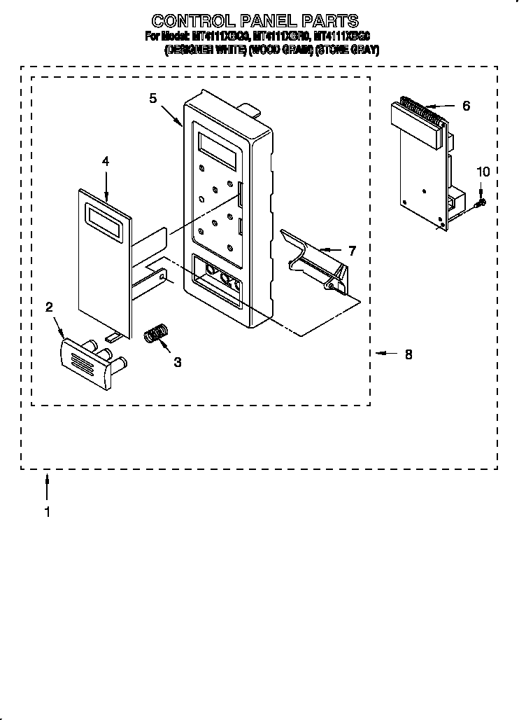 Whirlpool MT4111XBQ0 control panel diagram