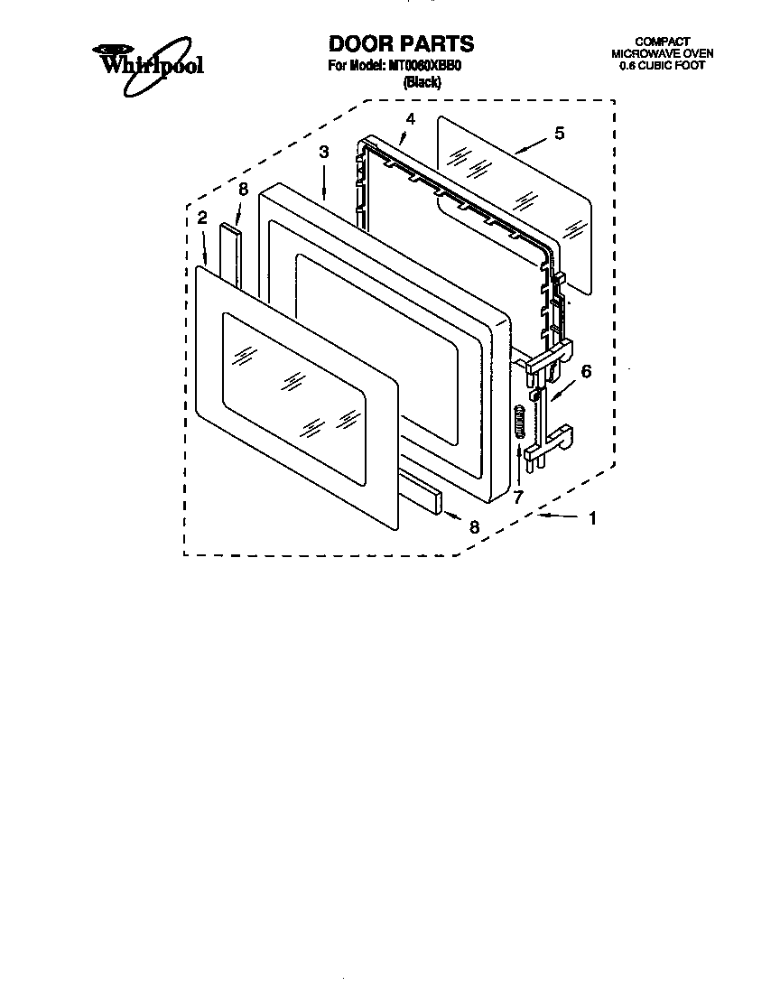 Whirlpool MT0060XBB0 door diagram